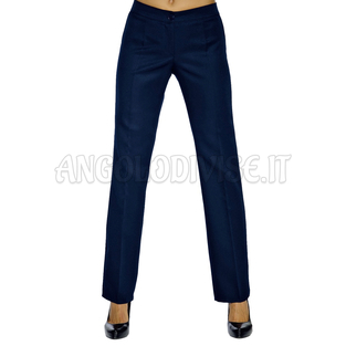 ISACCO PANTALONE TRENDY STRETCH LANA BLU 54% POLYESTER 44% WOOL (LANA) 2% SPANDEX