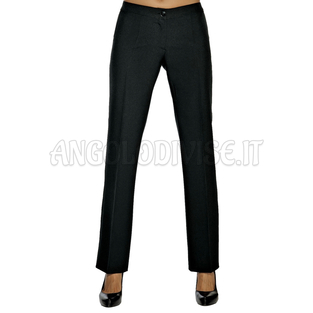 ISACCO PANTALONE TRENDY STRETCH NERO 97% COTTON  3% SPANDEX