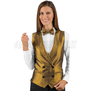 ISACCO GILET UNISEX DOPPIOPETTO LUREX GOLD 100 % POLYESTER