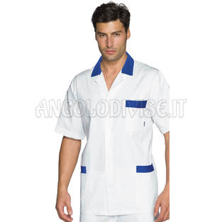 ISACCO CASACCA PETER M/M BIANCO+BLU CINA 100 % COTTON