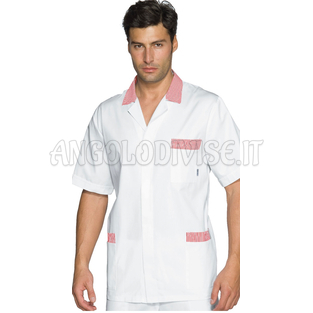 ISACCO CASACCA PETER M/M BIANCO+R.ROSSA 100 % COTTON