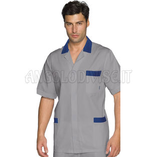ISACCO CASACCA PETER M/M GRIGIO+BLU 65% POLYESTER  35% COTTON