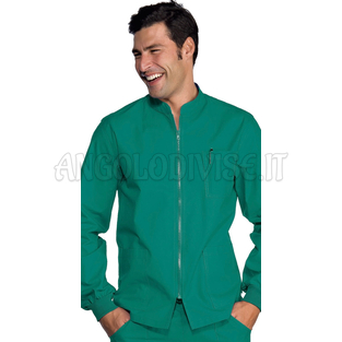ISACCO CASACCA SAMARCANDA POLSI IN MAGLIA VERDE 100 % COTTON