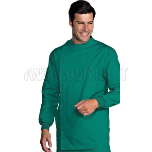 ISACCO CASACCA DENTISTA POLSI IN MAGLIA VERDE 100 % COTTON