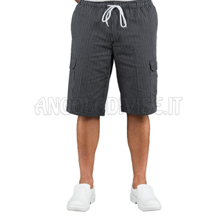 ISACCO PANTACARGO SHORT VIENNA NERO 100 % COTTON