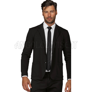 ISACCO GIACCA SPRINGFIELD JERSEY MILANO NERO 96% POLYESTER 4% SPANDEX