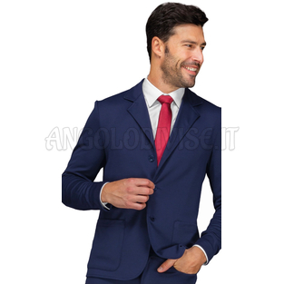 ISACCO GIACCA SPRINGFIELD JERSEY MILANO BLU 96% POLYESTER 4% SPANDEX