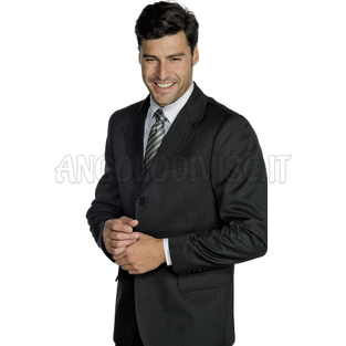 ISACCO GIACCA UOMO 3 BOTTONI NERO STRETCH LANA FODERATA 54% POLYESTER 44% WOOL (LANA) 2% SPANDEX