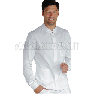 ISACCO CASACCA CORFU' POLSI IN MAGLIA SUPER STRETCH BIANCO 97% COTTON  3% SPANDEX