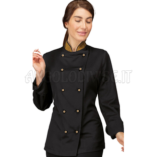 ISACCO GIACCA LADY BOHEME NERO + LUREX GOLD 100% POLYESTER BOHÉME
