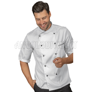 ISACCO GIACCA PANAMA SLIM  M/M SATIN BIANCO + NERO 100% COTTON  SATIN  NO STIRO