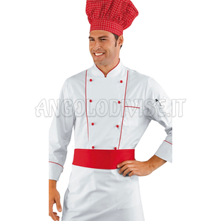 ISACCO GIACCA CUOCO RED CHEF 100 % COTTON