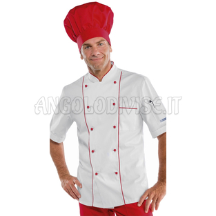 ISACCO GIACCA CUOCO RED CHEF MEZZA MANICA 100 % COTTON