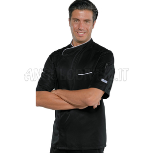 ISACCO GIACCA BILBAO M/M NERO + BIANCO 65% POLYESTER  35% COTTON