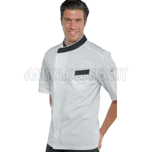 ISACCO GIACCA DURANGO MEZZA MANICA BIANCO+NERO 100 % COTTON