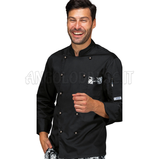 ISACCO GIACCA ATLANTA NERO + SKULL 12 65% POLYESTER  35% COTTON