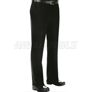 ISACCO PANTALONE UOMO S/PINCES FODER. FRESCO LANA NERO 100% WOOL (LANA)