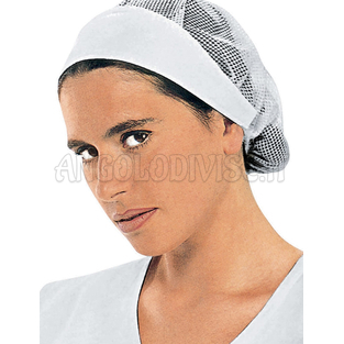 ISACCO CUFFIA DONNA C/RETE BIANCO 65% POLYESTER  35% COTTON