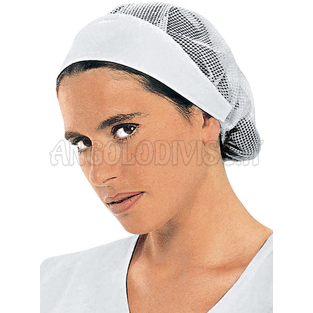 ISACCO CUFFIA DONNA RETE CON VISIERA BIANCO 65% POLYESTER  35% COTTON