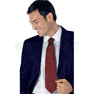 ISACCO CRAVATTA PUNTO SPILLO BORDEAUX 100% PURA SETA