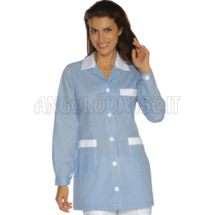 ISACCO CASACCA MARBELLA R.AZZURRO+BIANCO 65% POLYESTER  35% COTTON