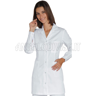 ISACCO CASACCA MARBELLA BOTTONI A PRESSIONE BIANCO 100 % COTTON