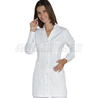 ISACCO CASACCA MARBELLA BOTTONI A PRESSIONE ANTIACIDO BIANCO 65% POLYESTER  35% COTTON