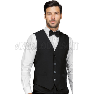 ISACCO GILET UNISEX NERO BOTTONI FISSI 100 % POLYESTER