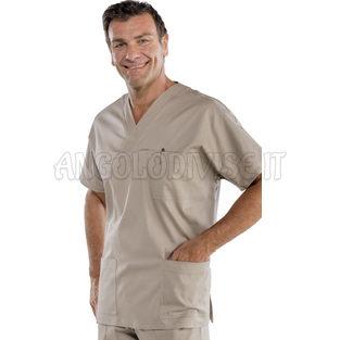 ISACCO CASACCA COLLO A V TORTORA UNISEX 65% POLYESTER  35% COTTON
