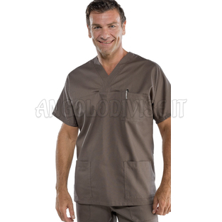 ISACCO CASACCA COLLO A V FANGO UNISEX 65% POLYESTER  35% COTTON