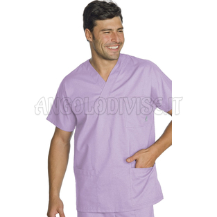 ISACCO CASACCA COLLO A V LILLA UNISEX 65% POLYESTER  35% COTTON