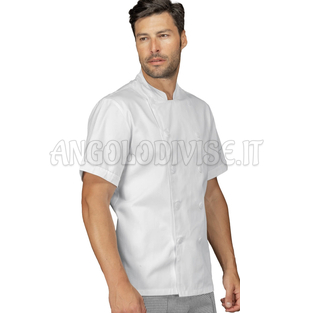 ISACCO GIACCA CUOCO BOTTONI FISSI M/M BIANCO 100 % COTTON