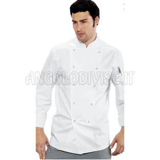 ISACCO GIACCA CUOCO BOTT.A PRESSIONE BIANCO 100 % COTTON