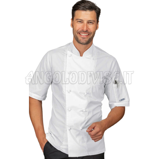 ISACCO GIACCA ALABAMA SLIM M/M EXTRALIGHT SUPER STRETCH BIANCO 97% COTTON  3% SPANDEX