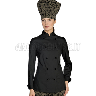 ISACCO GIACCA LADY EXTRA LIGHT NERO 65% POLYESTER  35% COTTON