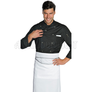 ISACCO GIACCA CUOCO BOTT.A PRESSIONE NERO 65% POLYESTER  35% COTTON