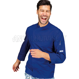 ISACCO GIACCA CUOCO BILBAO BLU CINA 65% POLYESTER  35% COTTON