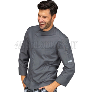 ISACCO GIACCA CUOCO BILBAO GRIGIO 65% POLYESTER  35% COTTON