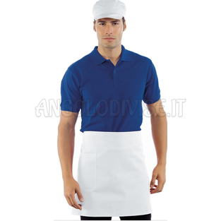 ISACCO GREMBIULE VITA CM 70X46 C/TASCA BIANCO 100 % COTTON