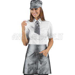 ISACCO GREMBIULE ORLEANS LUREX SILVER 100 % POLYESTER