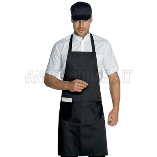 ISACCO GREMBIULE PETTORINA 70X90 NERO 65% POLYESTER  35% COTTON