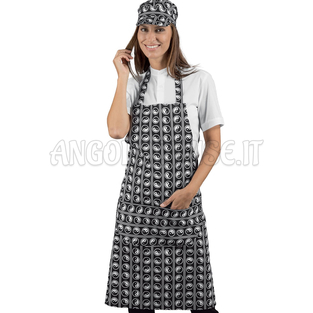 ISACCO GREMBIULE PETTORINA YIN YANG 100 % COTTON