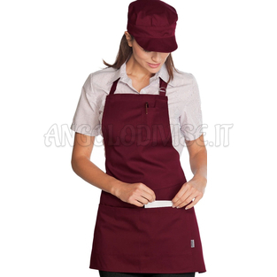 ISACCO GREMBIULE PICCADILLY BORDEAUX 65% POLYESTER  35% COTTON