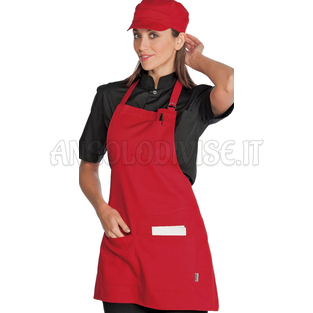 ISACCO GREMBIULE PICCADILLY ROSSO 65% POLYESTER  35% COTTON