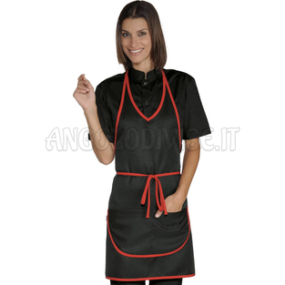 ISACCO GREMBIULE MAGIC NERO/ROSSO 100 % POLYESTER