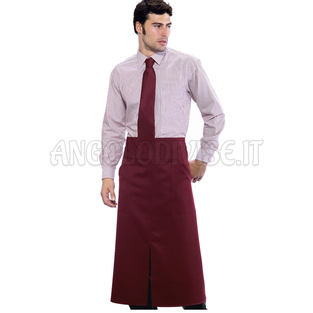 ISACCO GREMBIULE VERSAILLES CON SPACCO BORDEAUX 100 % POLYESTER