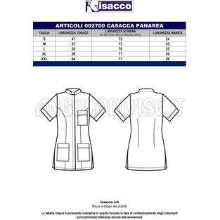 ISACCO CASACCA HIBISCUS BIANCO 65% POLYESTER  35% COTTON