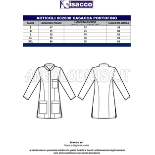 ISACCO CASACCA PORTOFINO GRIGIO 65% POLYESTER  35% COTTON