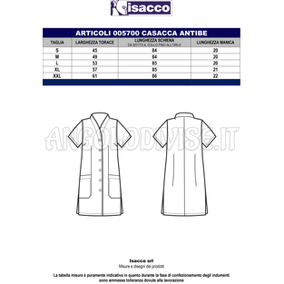 ISACCO CASACCA ANTIBE NERO 65% POLYESTER  35% COTTON