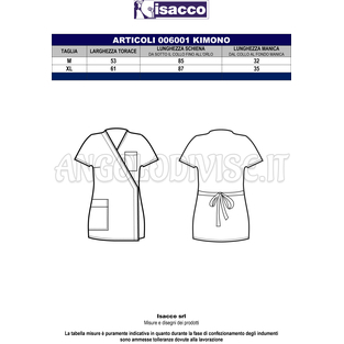 ISACCO KIMONO BIANCO 65% POLYESTER  35% COTTON